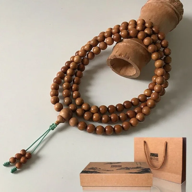 Natural Sandal Bracelets 108 Buddhist Buddha Meditation Beads Sandalwood Prayer Rosary Necklace Female Male Bracelets