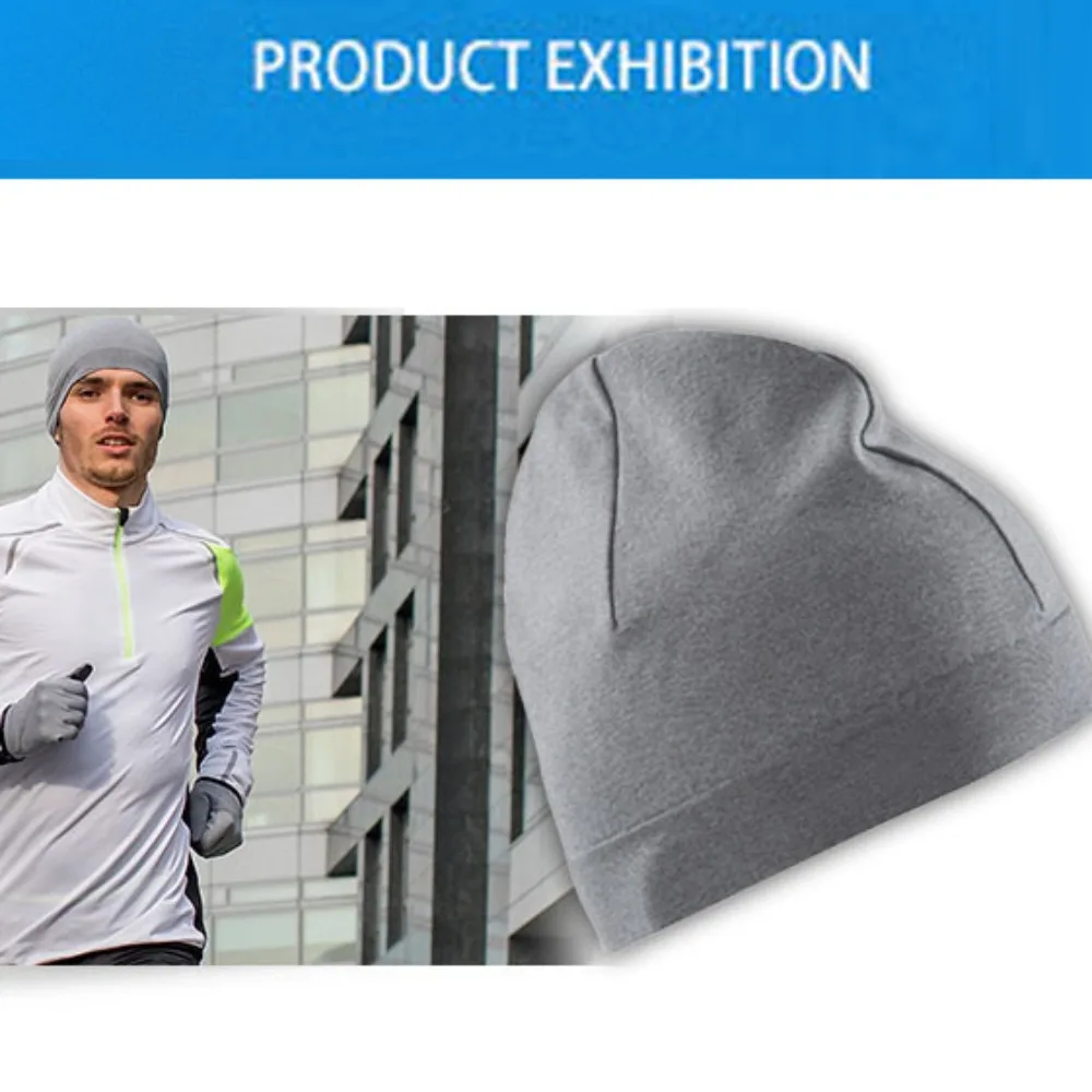 Skullcaps Winter Running Hats Solid Color Windproof Sport Cap Running Winter Quick Drying Sweat Absorption Sport Bonnet Unisex