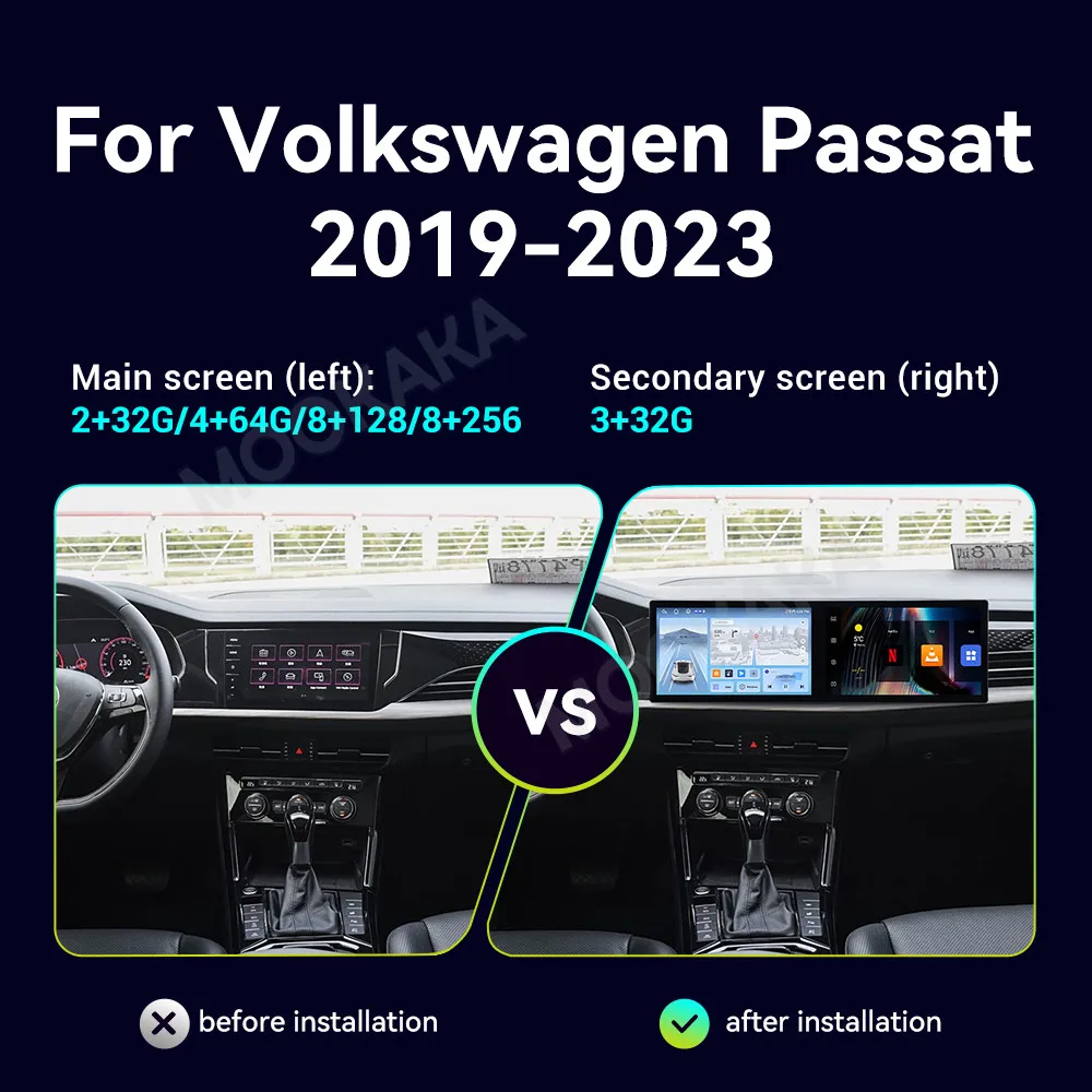 Car Accessories Radio For Volkswagen Passat 2019-2023 Android Auto GPS Navigation Multimedia Stereo Receiver Head Unit Offline