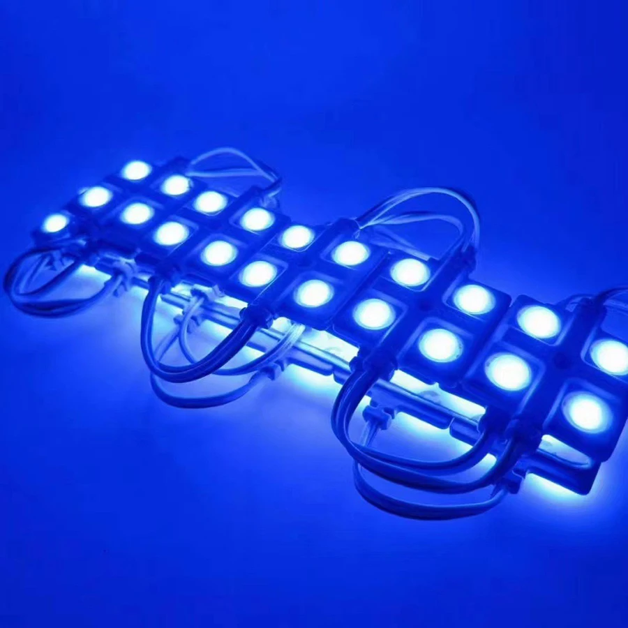 500pcs DC12V LED Module 4 LED 160 Degree Lens Red Blue SMD 2.0W Waterproof Decorative Back Light For Letter Advertising Signs