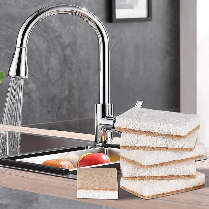 16Piece Biodegradable Compostable Cellulose Eco Friendly Sponge For Dishes Cleaning