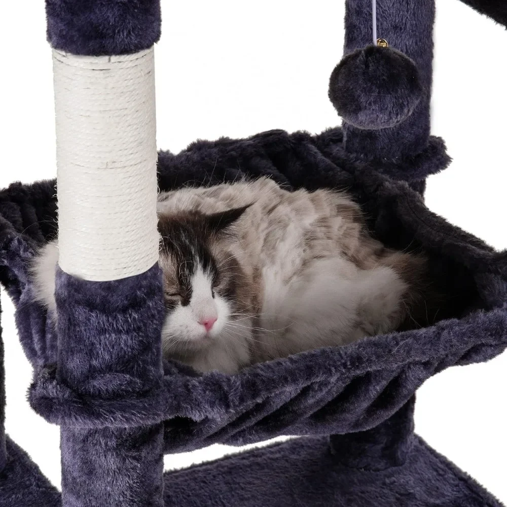 Imagem -06 - Heavy Duty Cat Tree para Grandes Gatos Indoor Cat Tower Cesta Cozy Casas e Condomínio 69 Polegadas 20 Lbs Xxl