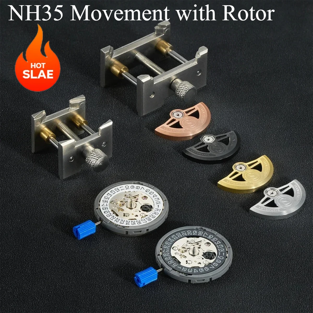 Refit Parts NH35 Movement Modified Mod Set Crown At 3.0 Nh35A Date Automatic Hammer Rotor Pendulum Mechanical Watch Repair Tool