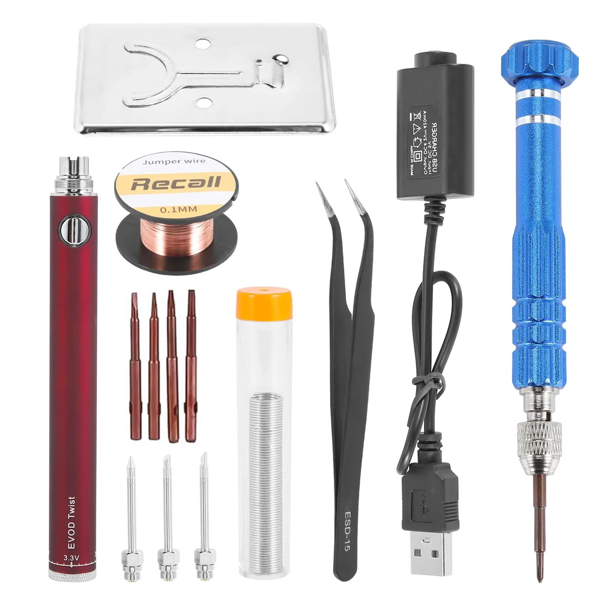 

5V 15W Battery Powered Soldering Iron with USB Charge Soldering Iron Soldering Wireless Charging Solder Iron-Red