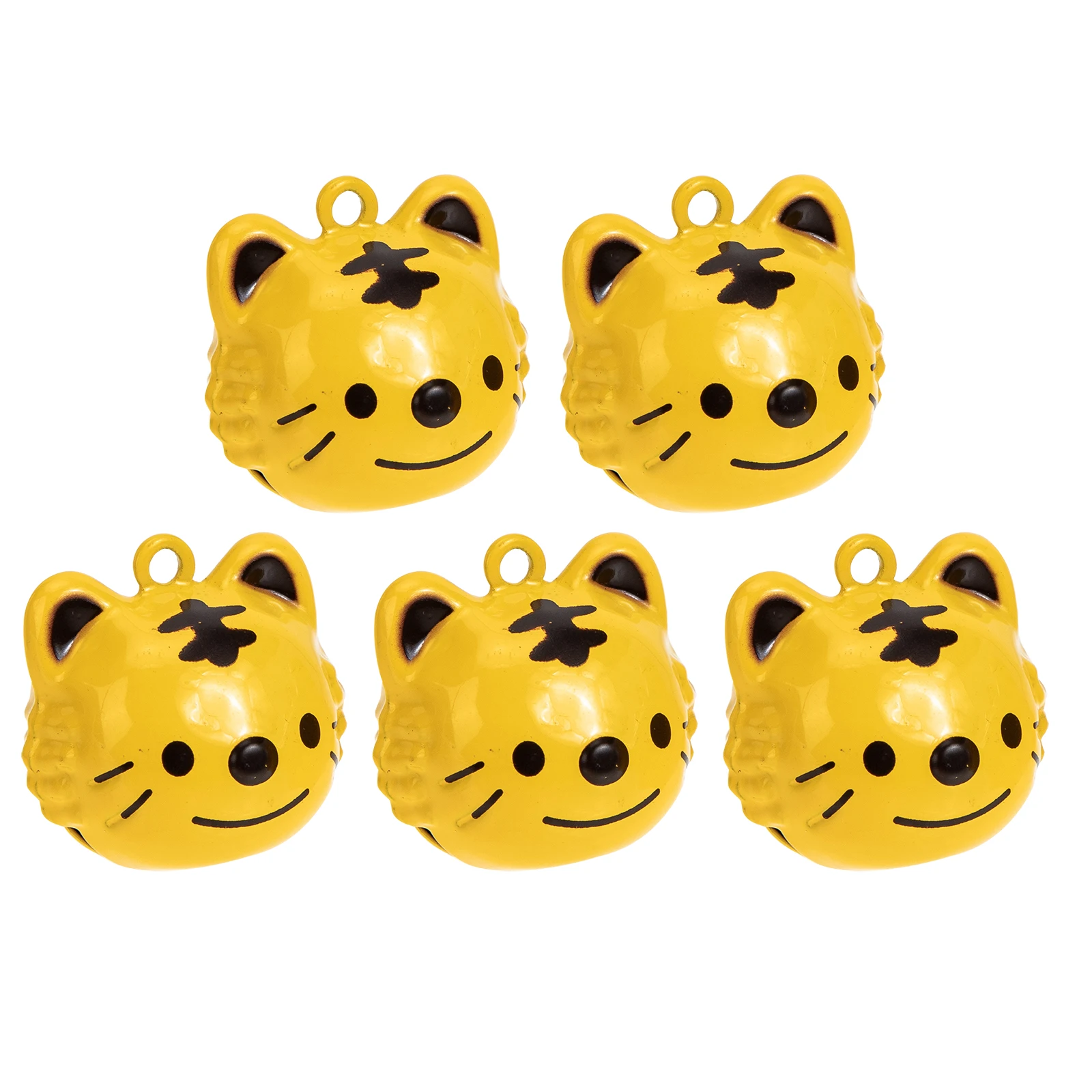

5 Pcs Zodiac Tiger Bell Decoration Jewelry Making Supplies Charms for Crafts Projects Cartoon Bells Copper Bracelets