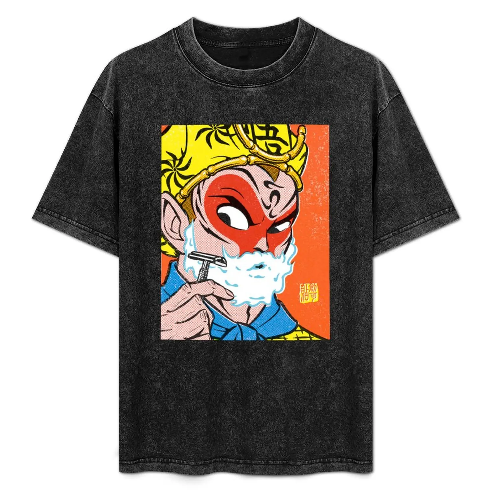 Monkey King Shaving T-Shirt anime figures vintage anime shirt sublime Men's t shirts