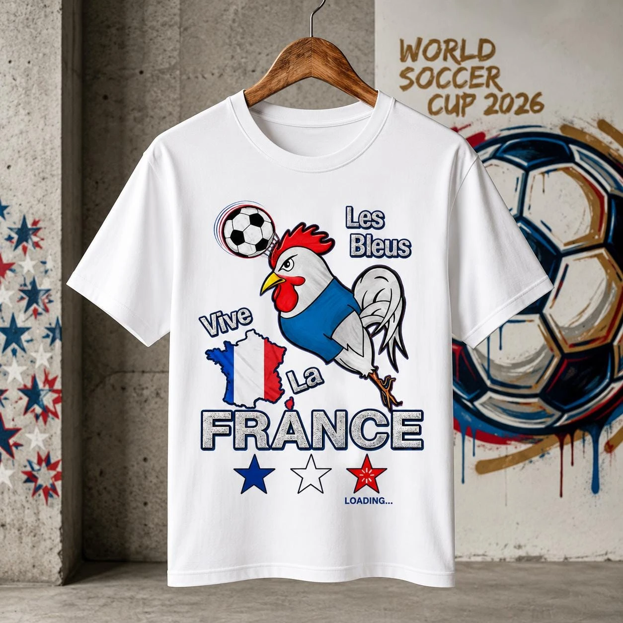 France Soccer Cup T-shirt 2026 Vive France Les Bleus Rooster Football T-shirt 2026 Summer New Men's Women's Cotton T-shirt Y2K view 2