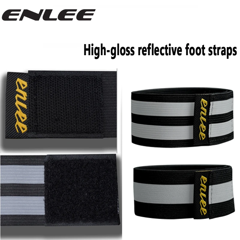 ENLEE Bicycle Trouser Straps Road Bike Night Riding Reflective Gaiters Outdoor Hiking Night Running Trouser Leg Straps