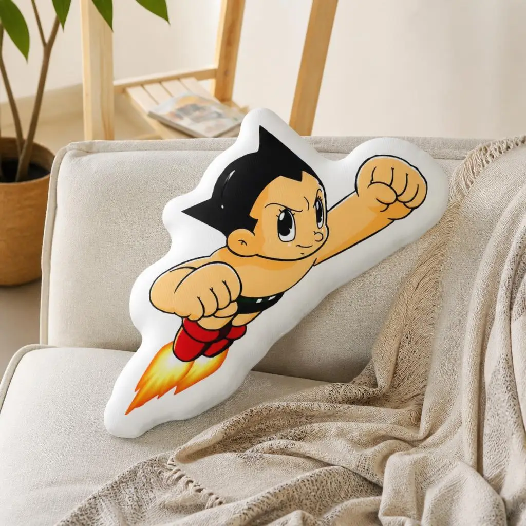 Astro Boy Mighty Atom Shaped Throw Pillow Irregular Stuffed Cushion Character Sofa Accent Pillow Home Decor Anime Fan Gift