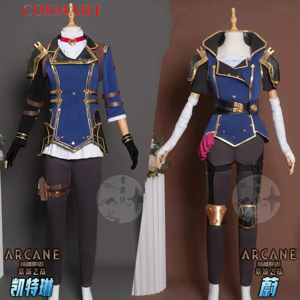 COSER TRIBE Lol Caitlyn Violet przebranie na karnawał Cos gra Anime strój imprezowy Halloween zagraj w ubrania do odgrywania ról
