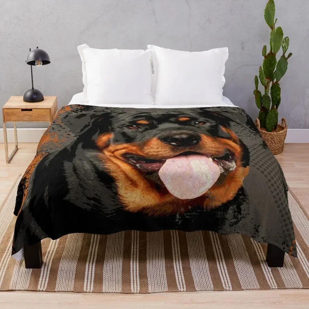

Rottweiler- Metzgerhund Digital Art Throw Blanket Year Round Soft Comfortable Blanket for Home
