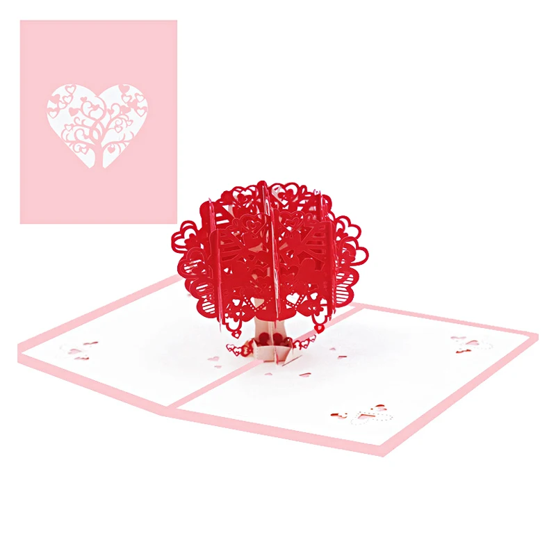 

3D Love Tree Pop Up Greeting Card, Valentine's Day, Engagement, Wedding, Invitations, Girlfriend, Wife, Anniversary, Birthday