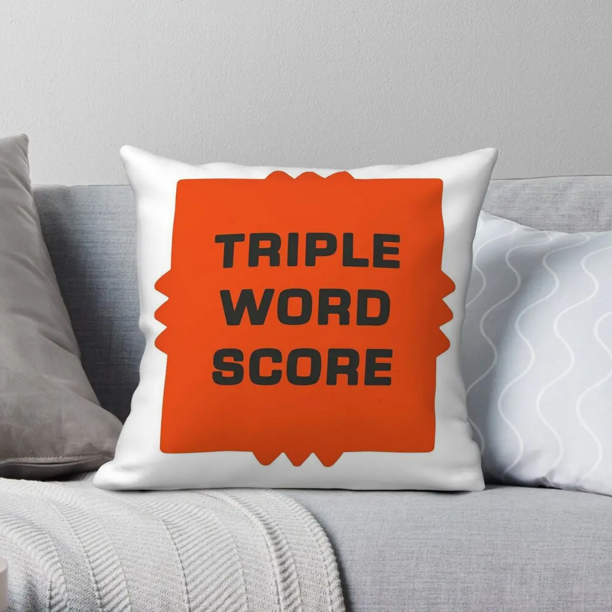 Квадратная наволочка с тройным словом, игра Scrabble, полиэстер, лен, бархатный узор, декоративная наволочка на молнии, чехол для подушки для кровати