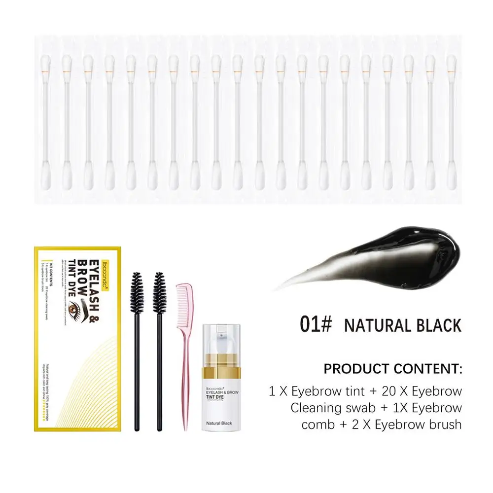 Tinte semipermanente para cejas, tinte rápido, Gel de tinte fácil, Kit de tinte para cejas, maquillaje, crema para cejas