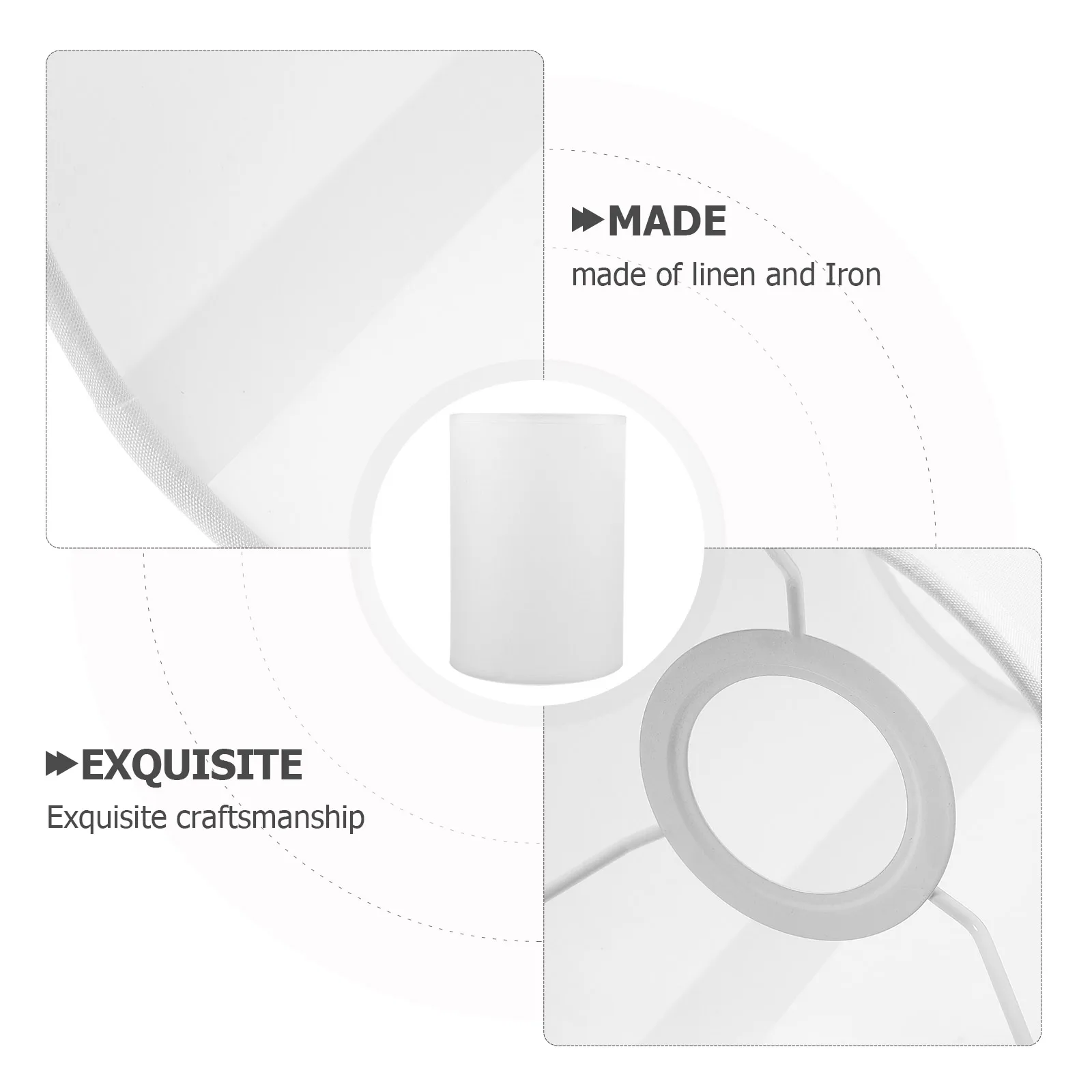 

Round Lamp Shade Linen Iron Design For Bedroom Living Room Table Floor Desk Light E27 Base Lampshade