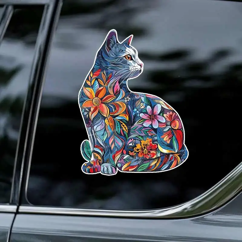 Cheerful American Shorthair Cat Pet Car Sticker Waterproof Styling Automobiles Motorcycle Exterior Accessories Vinyl Decals Y362