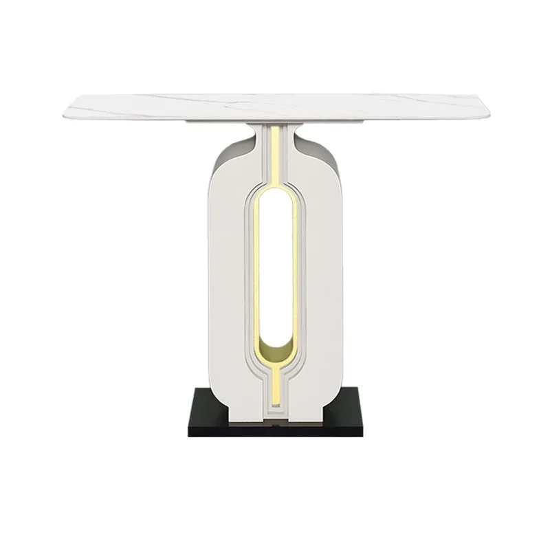 

New Chinese-style entrance table light luxury simple modern high-end cabinet rock slab entrance front door entrance table