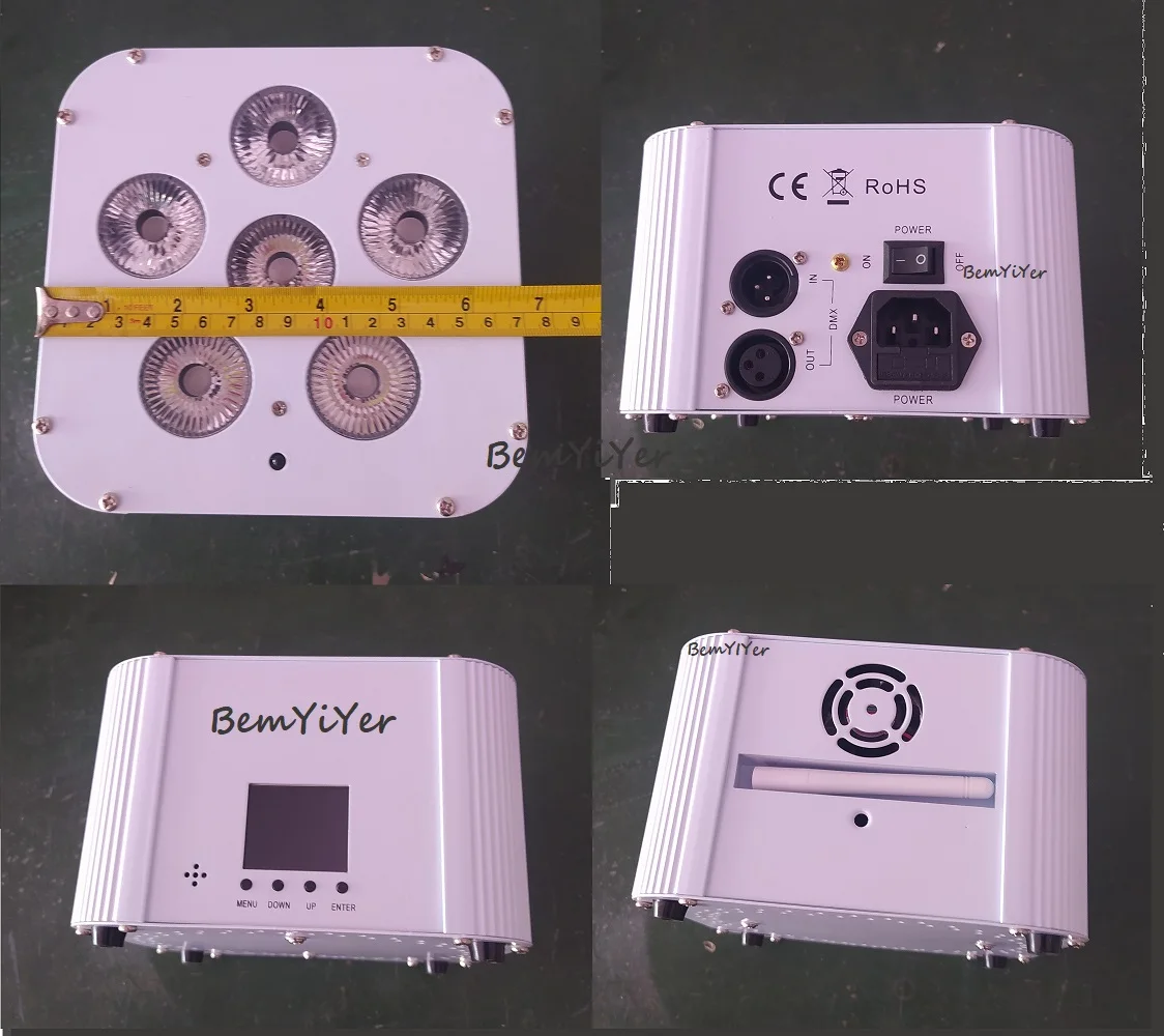 DJ wedding led slim Par Uplights 6x18W Battery Wireless DMX IR/RGBWA+UV 6in1