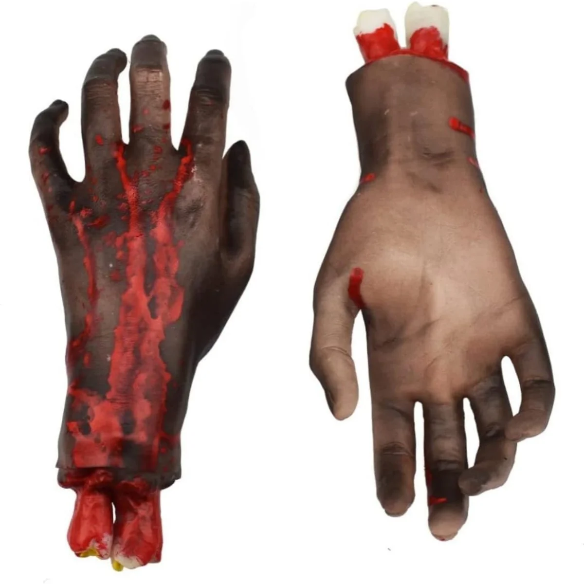 2Pcs Realistic Halloween Fake Feet Prop Bloody Body Parts Blood Zombie Foot for Cosplay Halloween Props Decorations