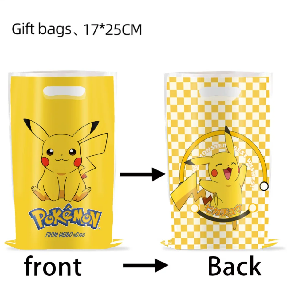 Pikachu Geburtstagsgeschenktüte Pokemon Figuren Pokemon Geschenktüte Pikachu Süßigkeitentüte Verpackung Giveaway Partygeschenke Gast Pokemon Geschenk