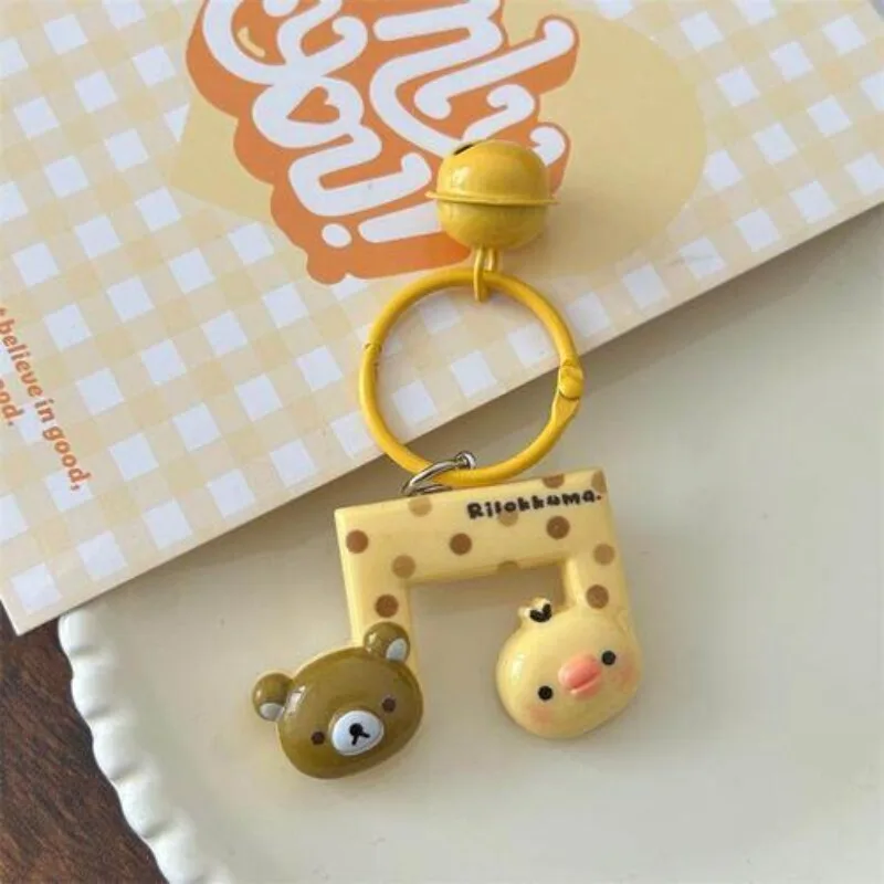 Fun Music Rilakkuma Bell Pendant Cute Cartoon Animation Peripheral Musical Bear Keychain Ring Backpack Accessories Gift Toys view 6