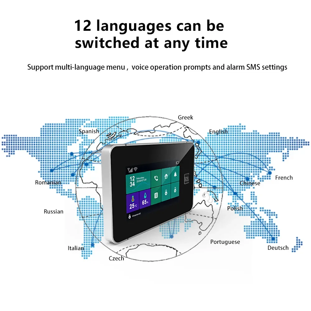 G64B 4G WiFi Smart Alarm System 4.3-inch Screen Wireless DIY Your Smart Home Security System With Sensor Work with Alexa