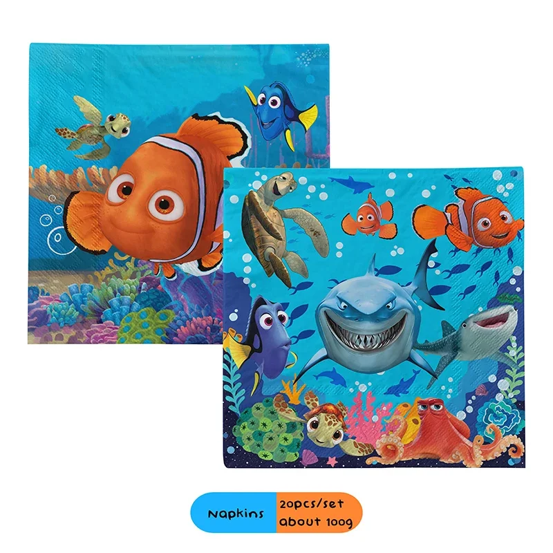 Finding Nemo Party Supplies Paper Cup Plate Balloon Tablecloth Cake Toppers For Kid Boy Birthday Party Decoration Baby Shower