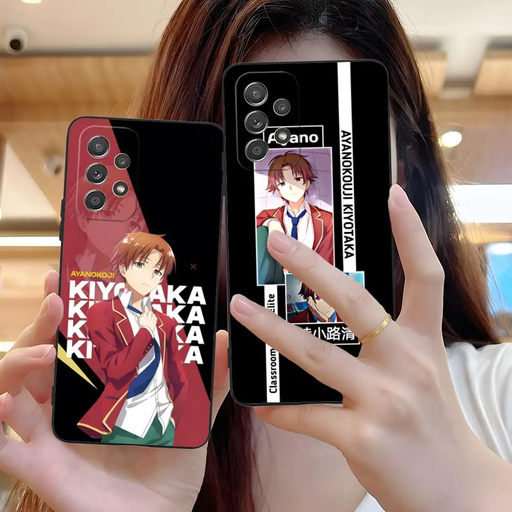 الفصول الدراسية النخبة Ayanokoji قضية الهاتف لسامسونج غالاكسي A73 72 71 70 56 55 54 53 52 36 35 34 23 16 15 5 جرام غطاء أسود فاخر