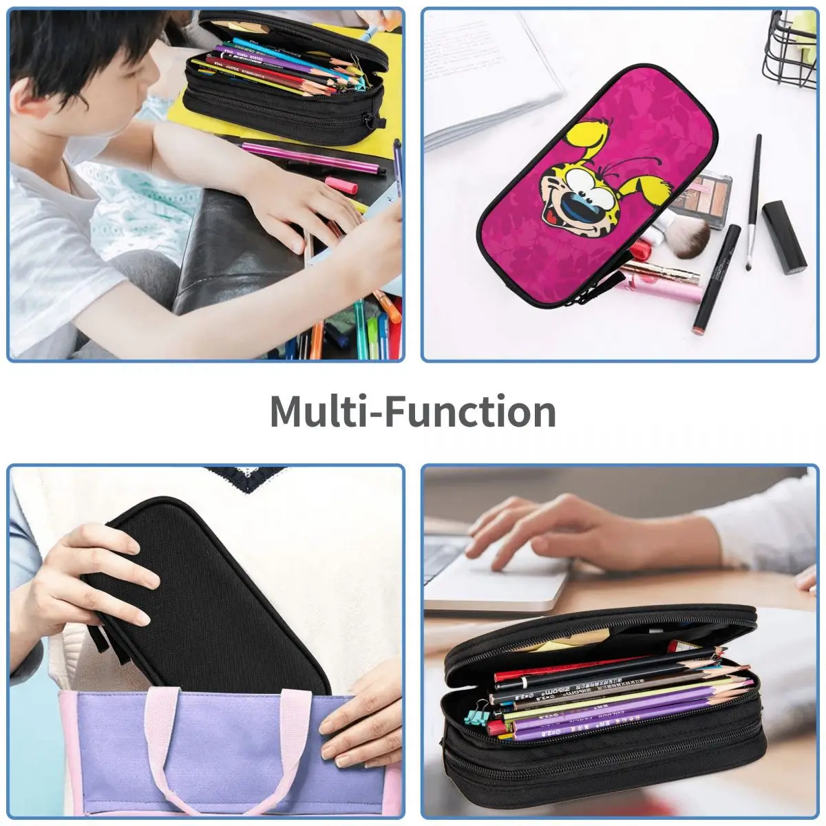 Marsupilami Face Pencil Cases Big Capacity Pen Bags Pen Box Pencil Pouch For Boys Girls Students Stationery School Office