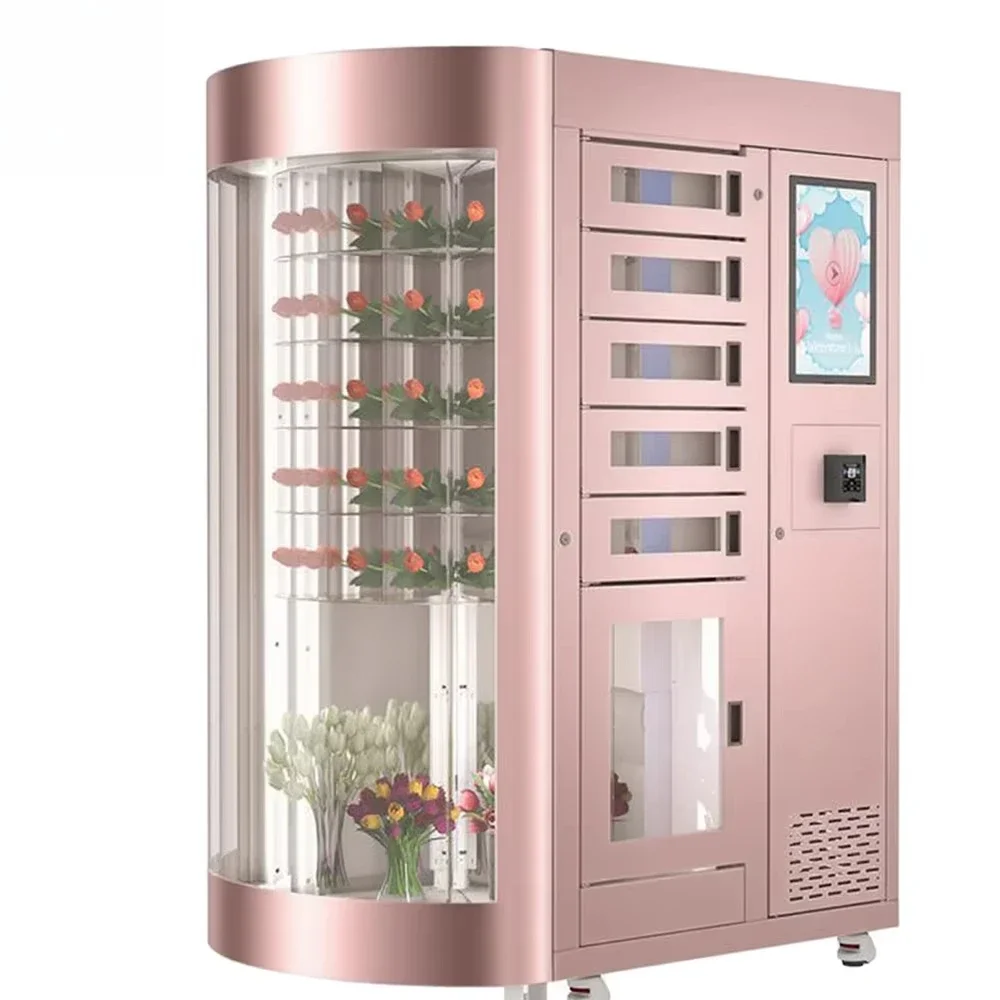 FOODLINE Flower Vending Machine Remote Background Management Flower Vending Kiosk For Multiple Site Operation