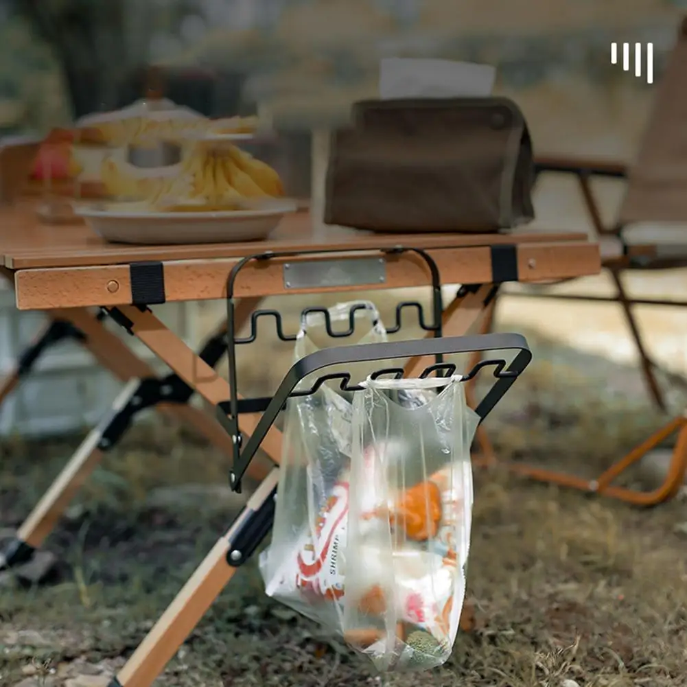 Garbage Bag Holder Foldable Versatile High Stability Strong Load-bearing Outdoor Camping Rubbish Bag Hanging Rack For Picnic