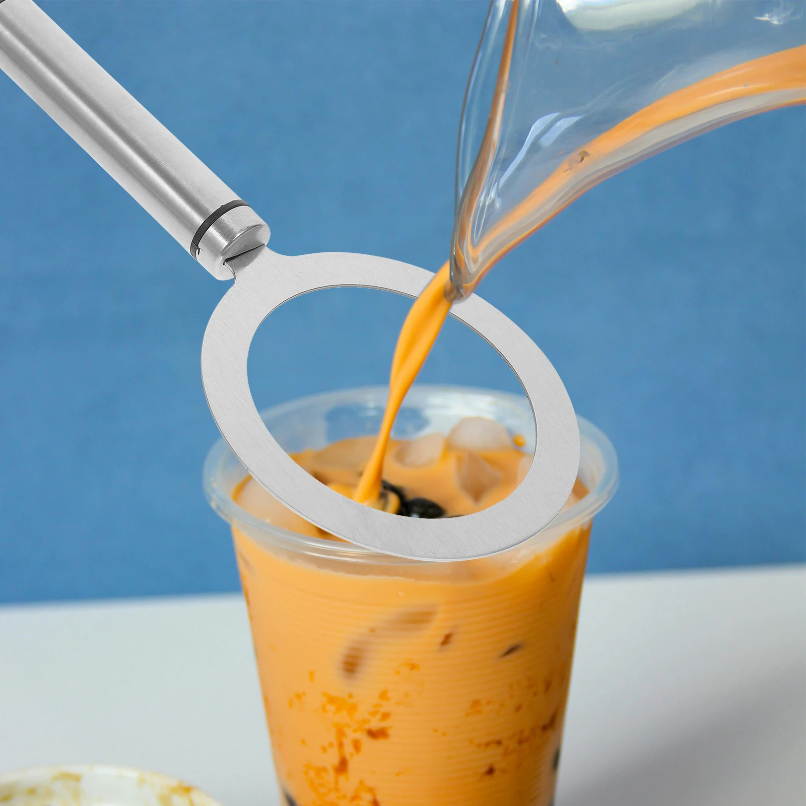 

Stainless Steel Milk Rim Baking Cup Ring Anti-Scald Gasket For Tea Shop Cake Shop Metal Milk Tea Rim Cover Kitchen Bar