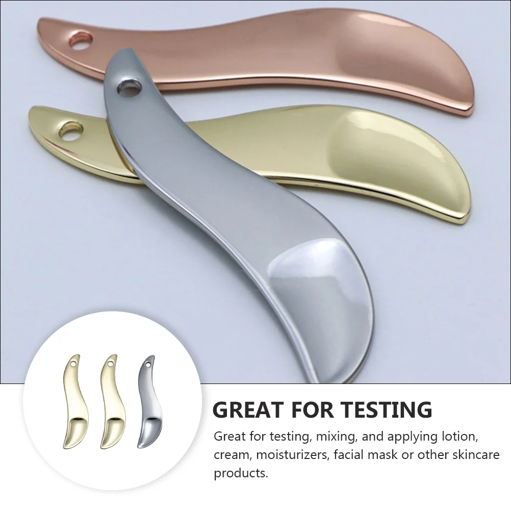 3 pezzi cucchiaio per crema per gli occhi in lega di zinco mini spatola per trucco per crema per il viso idratante strumento portatile applicatore per la cura della pelle stick