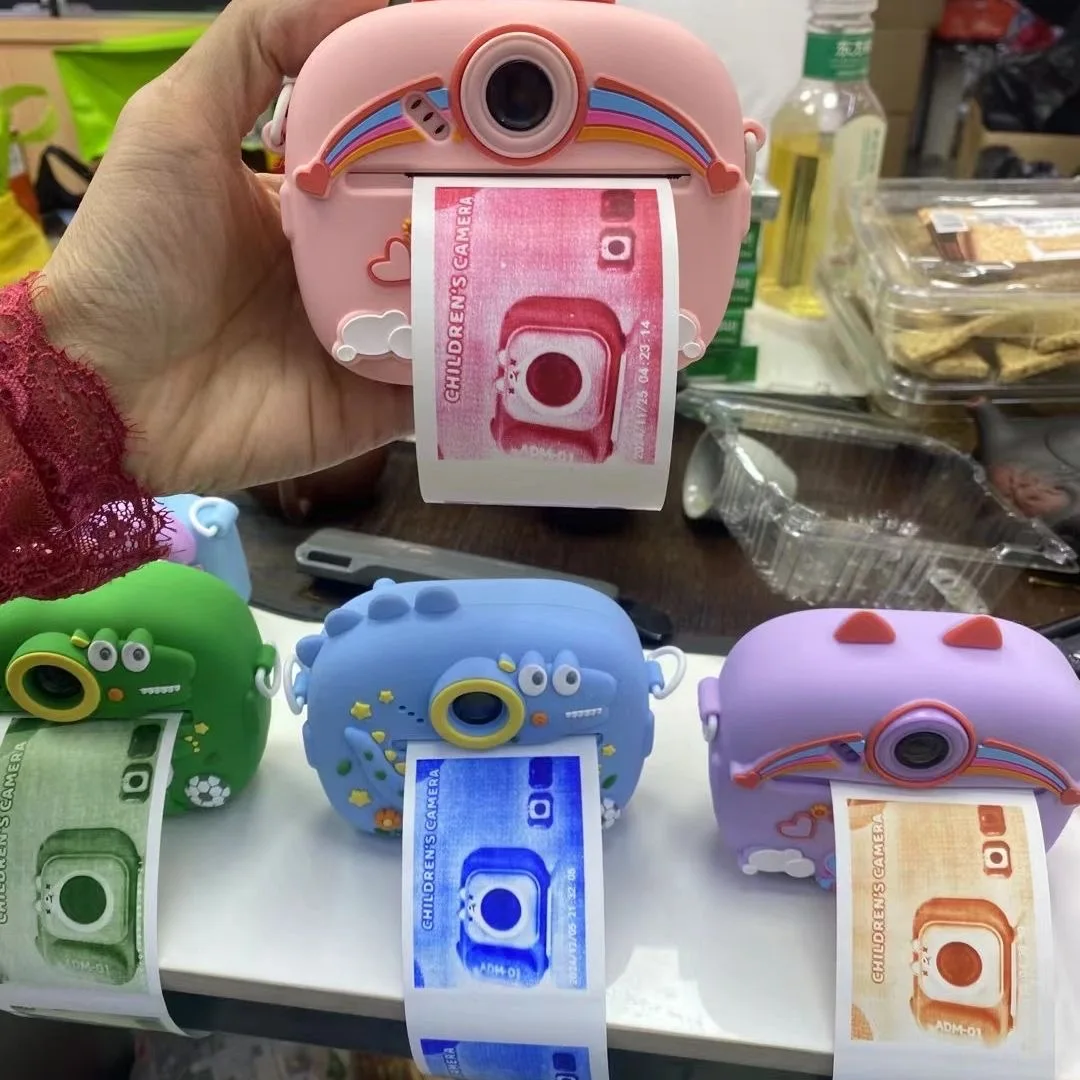 Rolos de papel para impressora térmica colorida, superfície lisa de 65g/m2, papel fotográfico para câmera instantânea, sem necessidade de tinta, reciclável, ideal para fotos