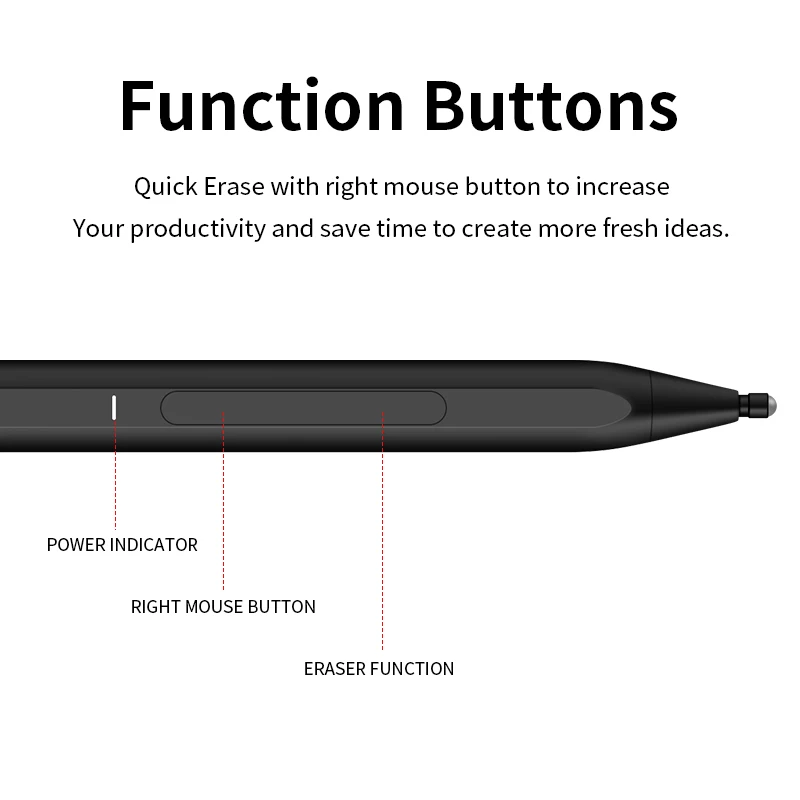 Stylus Pen for Microsoft Surface Pro11/10/9/8/X/7+/6/5/4/3, Surface Go 4/3/2/1, Surface Laptop1-6/Studio/Book 3/2/1 with Eraser