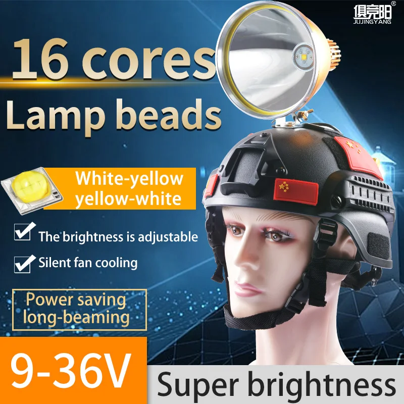 Super Bright 12V Headlamp Head-Mounted Strong Light Ledastigmatism Large Aperture Spotlight Lighting Long-Beam Lamp Head