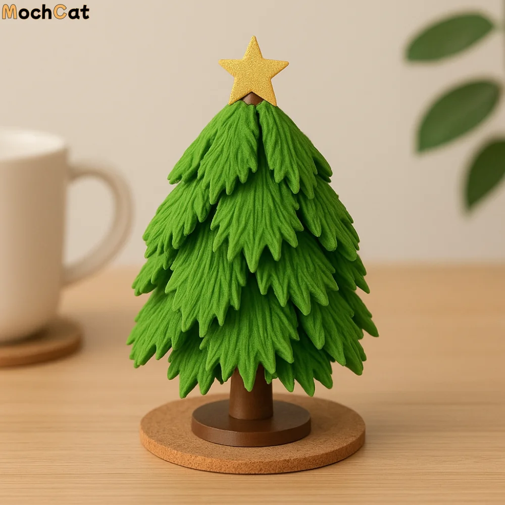 

Tree-shaped Christmas Tree Coaster Foldable Heat Resistant Christmas Tree Quirky Toys Press Ornament Leaf Base Cup Mat