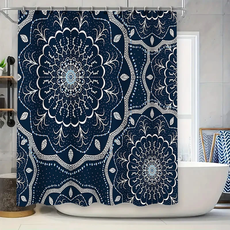 

Boho Shower Curtain Floral Nature Pattern Bathroom Decor Vintage Farmhouse Backdrop Waterproof Fabric