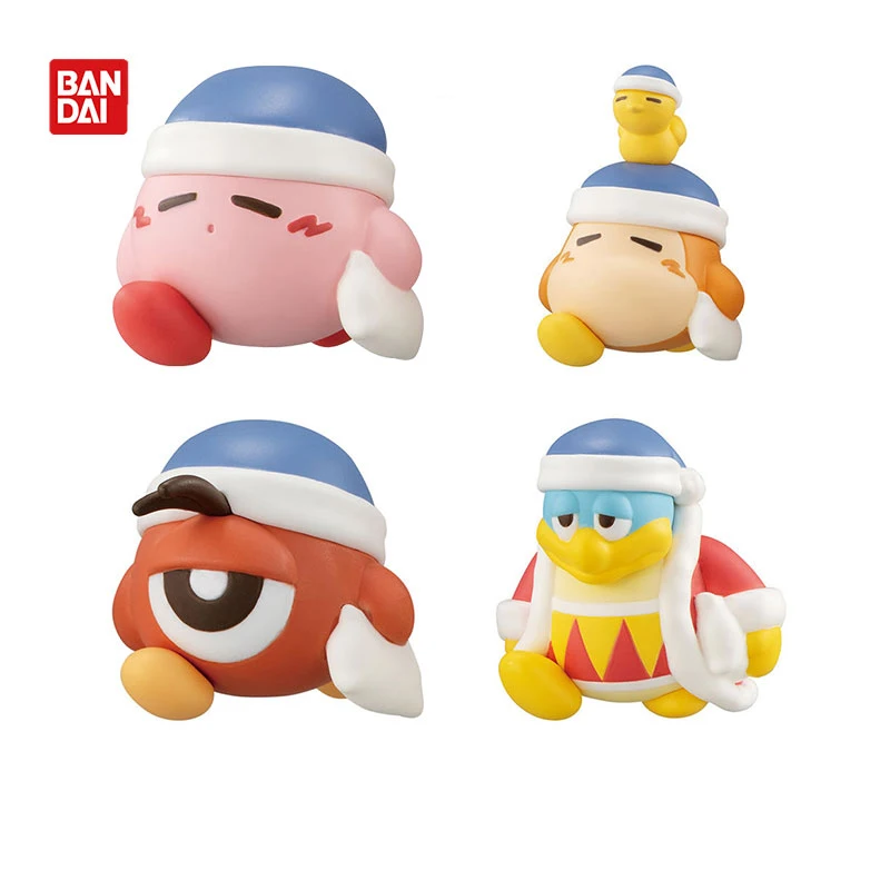 4Pcs/set Genuine Kirby PUPUPU Friends Desktop Mini Gashapon Bandana Waddle Dee Figure Model Toys Gift