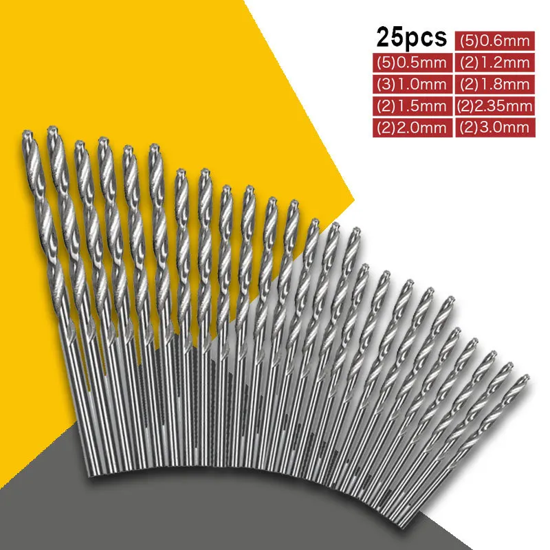 1-25PCS HSS Cultural Toys Drilling Drill Straight/round Handle Twists Drill High Speed Steel Titanium Plated Twists Bit