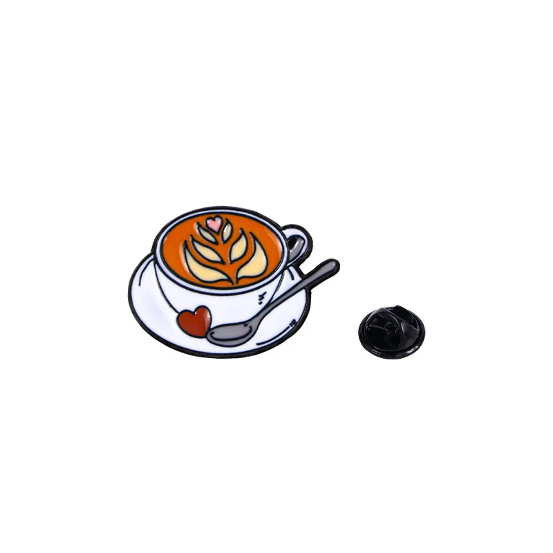 hand made coffee series cup bottle Enamel Lapel Pins Brooch Jeans Badges backpack Jewelry for Clothing Badges accessories decor