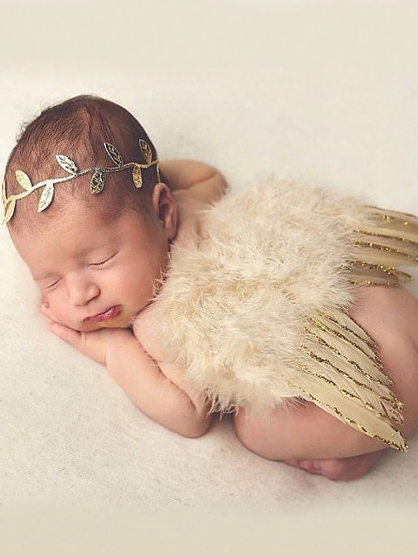 

Newborn Photoshoot Set Baby Photoshoot Angel Feather Set Newborn Tree Leaf Headband Setbaby Shower Family Decorations Gifts