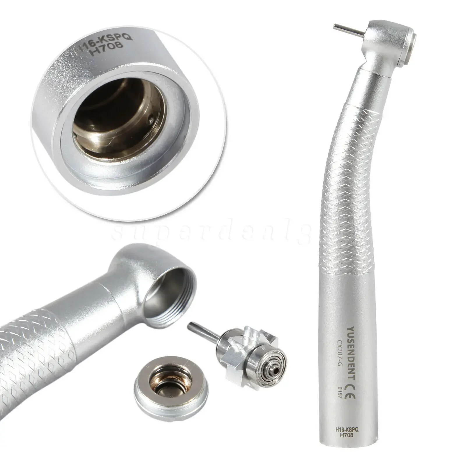 COXO Dental Fiber Optic LED Light High Speed Handpiece Push Button Fit KaVo LED Multiflex Quick Coupling 6 Hole