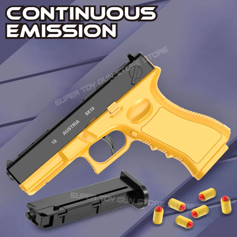 G18 Automatic Shell Ejection Toy Gun Capable of Firing Soft Bullets, Outdoor Toy Shooting , CS Boy Toy