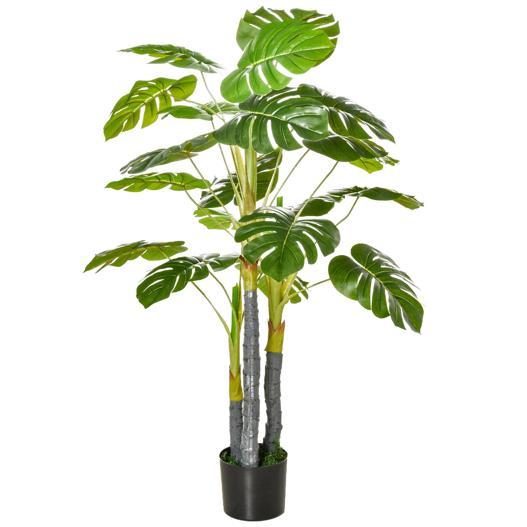 HOMCOM Plant Artificial Monstera Potted Height 120cm with 20 Leaves for Home