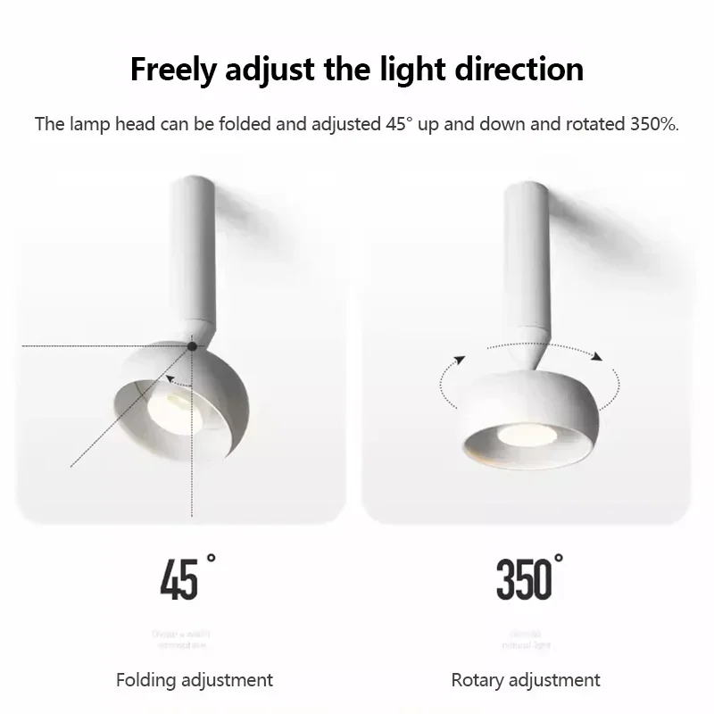 Rotating Adjustable Ceiling Spotlight Living room Round LED Lamp for Dining Entrance Aisle Home Decor Downlight Lighting Fixture