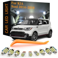 10pcs Canbus Car LED Interior Lights For KIA Soul 2014 2015 2016 2017 2018 2019 No Error Auto Dome Trunk License Plate Lamps Kit