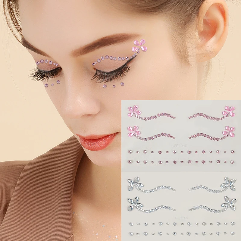 

3D Rhinestone Sticker Eyes Face Decoration Stickers Ball Party Makeup Tool Diamond Masquerade Temporary Tattoo DIY Stickers