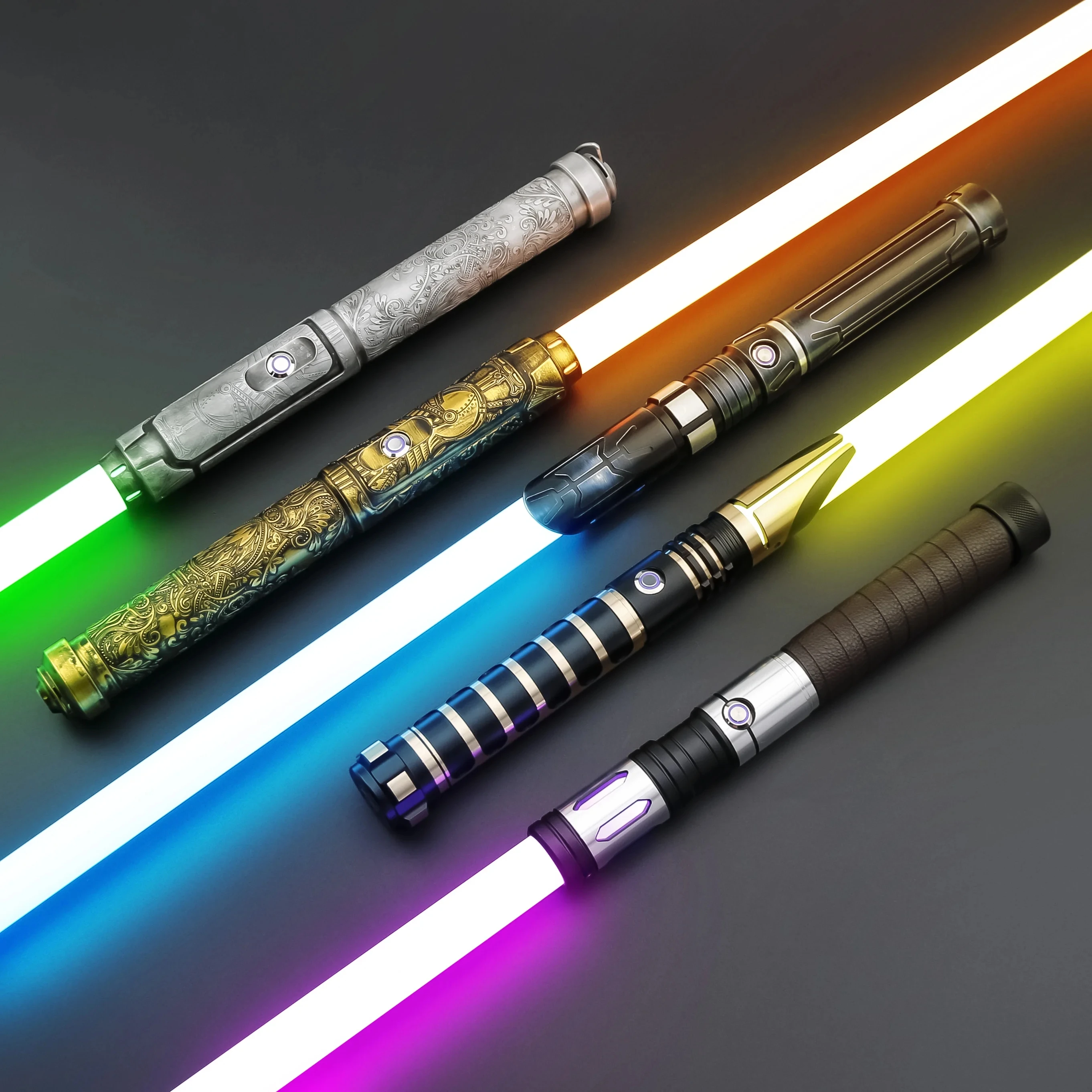 

RGB Metal Lightsaber Laser Sword Smooth Swing 16colors Rave Cosplay Flashing Weapon Blaster Luminous Heavy Dueling Toy