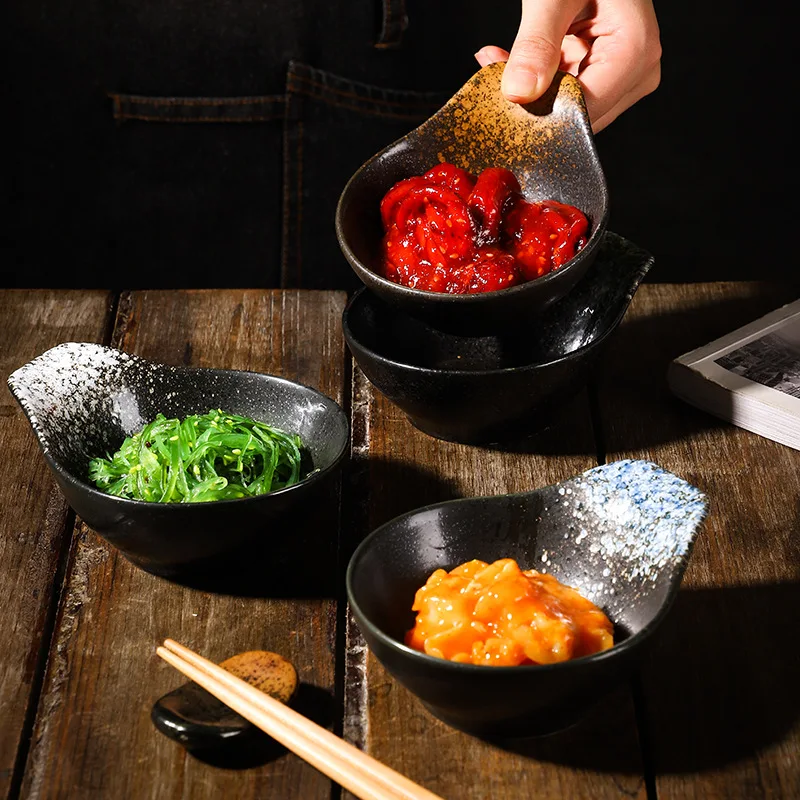 Elegant Japanese Traditional Ceramic Small Plates Set for Soy Sauce Vinegar Seasoning Dipping Home Kitchen Tableware Sushi Gift